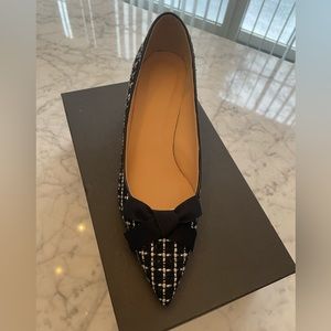 JCrew black and white tweed pumps
